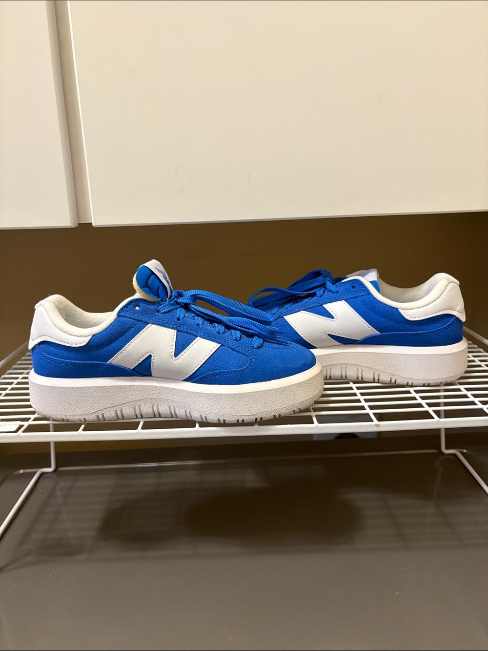 New Balance Blue and White Low-Top Sneakers